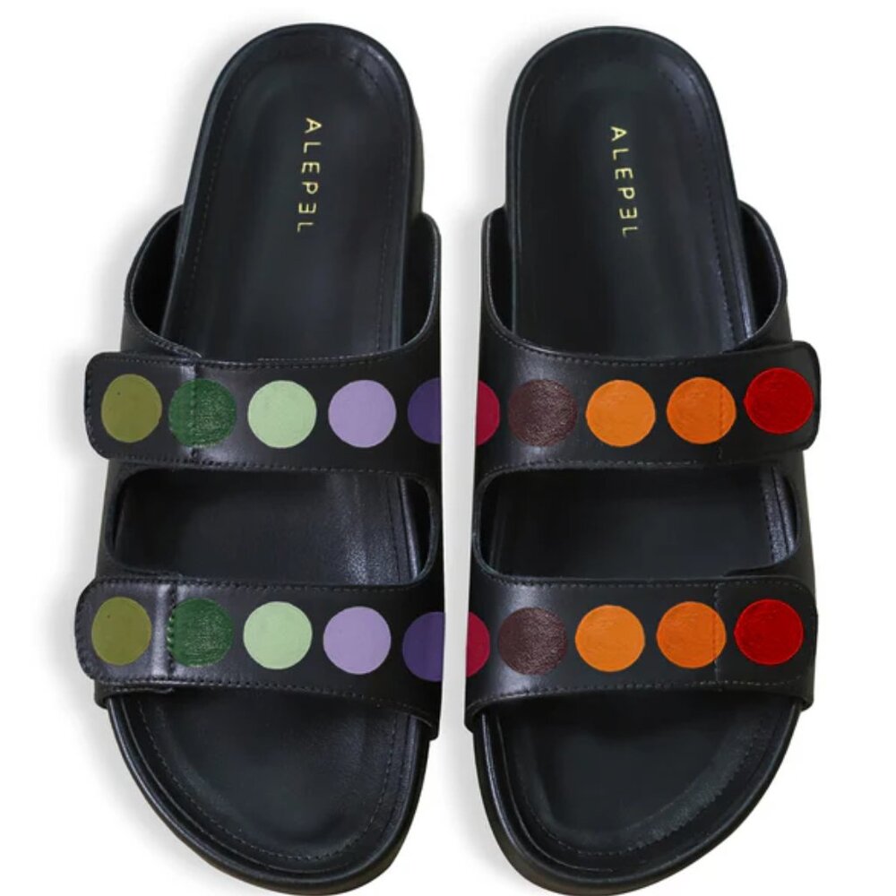 Alepel Painter's Palette Black Sandal